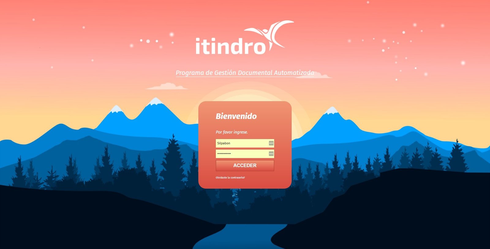 Plataforma ITINDRO - Acceso